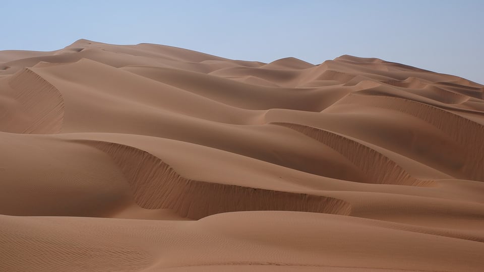 Wind-shaped dunes of the Rub’ al Khali in the Empty Quarter