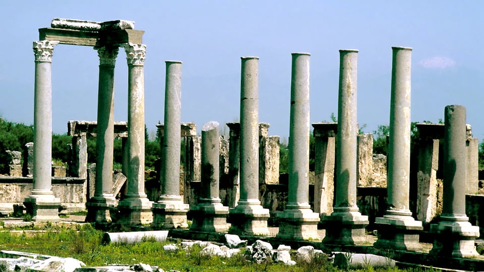 Ancient columned street at Perge near Antalya