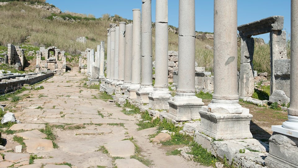 Colonnaded street at Perge ancient city