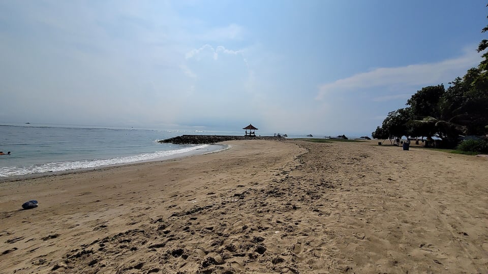Public Sanur shoreline and path on Bali’s east coast
