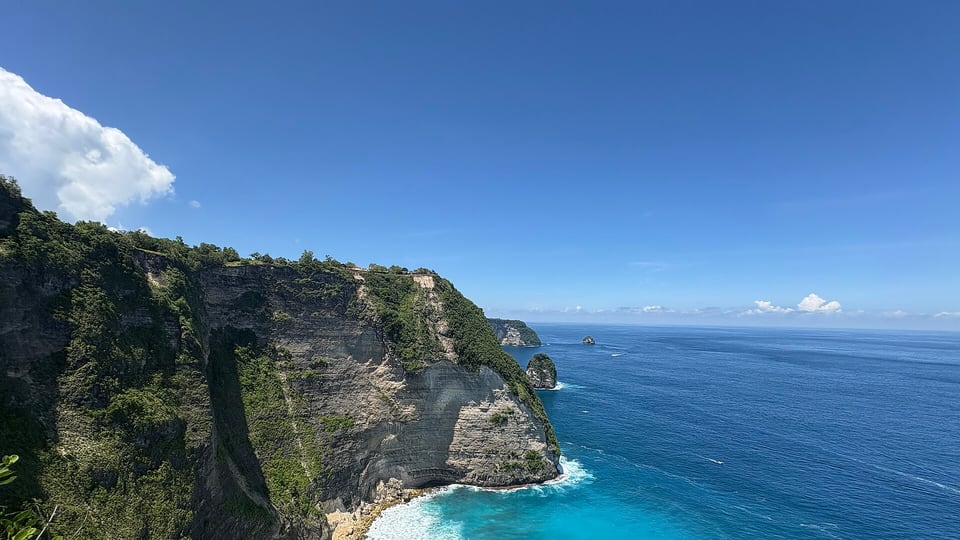 Coastal cliffs on Nusa Penida, reached by boat from Sanur