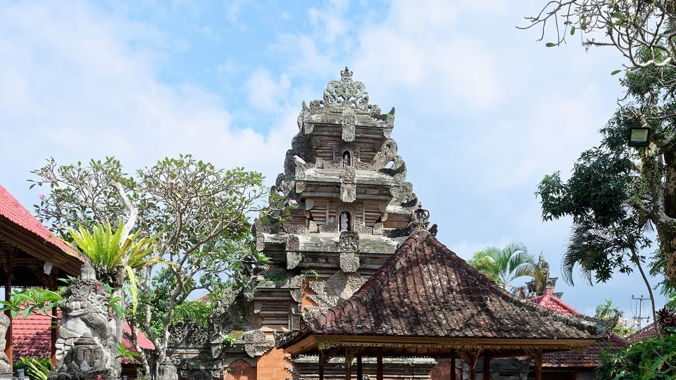 Ubud Palace architecture at the setting for the evening performance