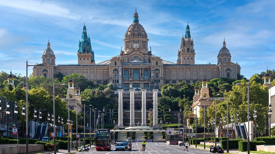 The domed Palau Nacional, home of the National Art Museum of Catalonia, on the slope of Montjuïc