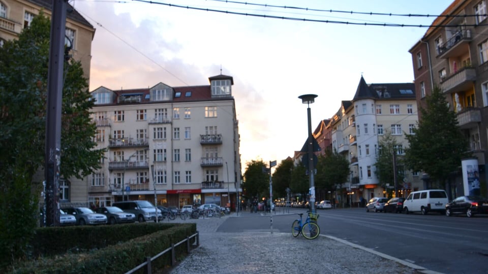 A contemporary Friedrichshain-Kreuzberg street scene in Berlin