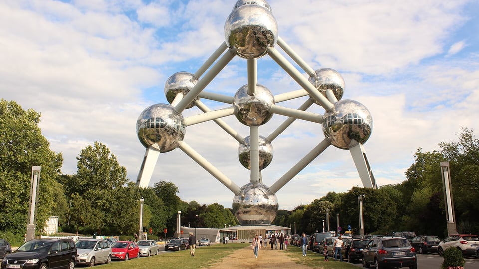 The nine steel spheres of the Atomium, built for the 1958 Brussels World's Fair