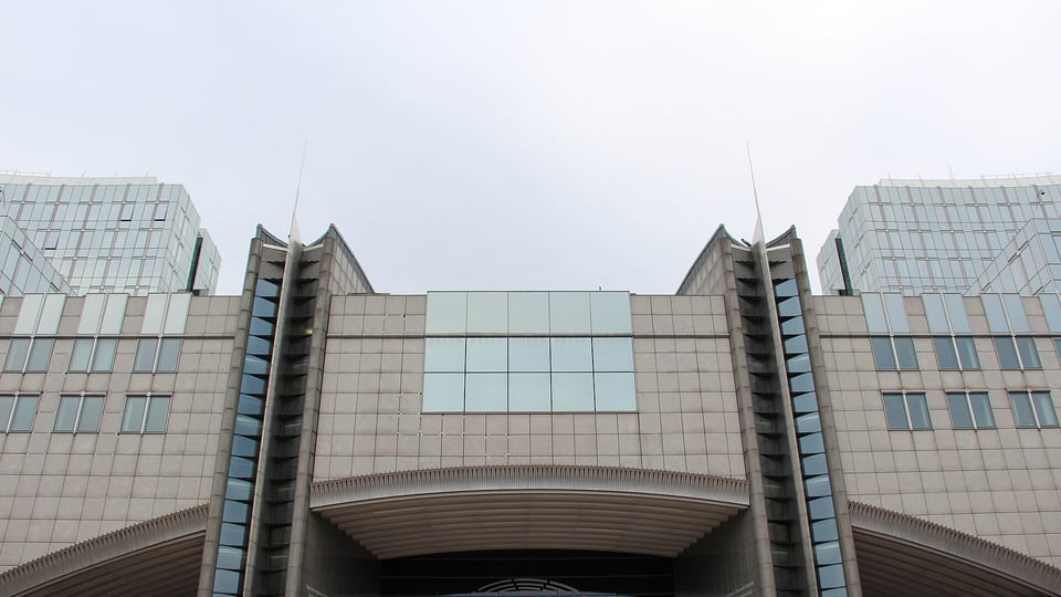 The Espace Léopold complex of European Parliament buildings in the Brussels EU Quarter