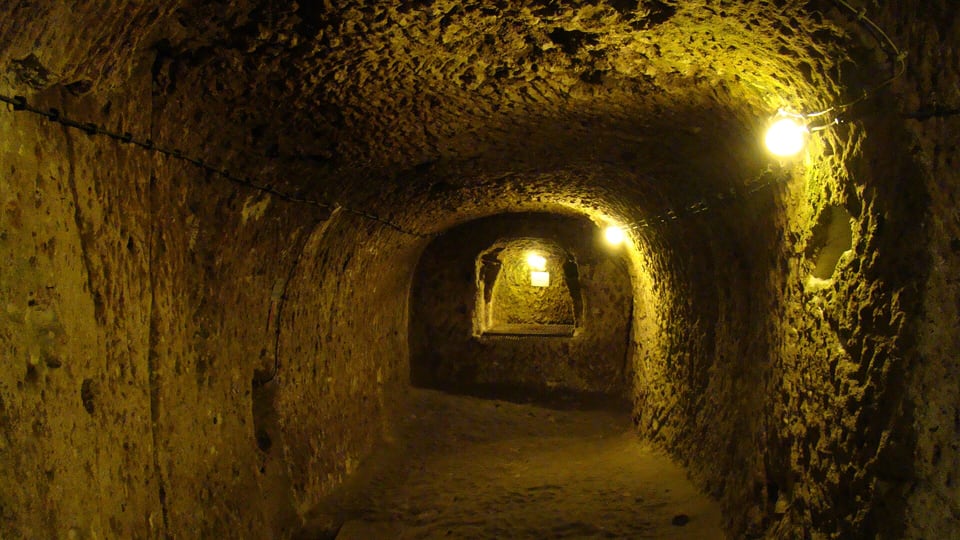 A carved passage inside Derinkuyu Underground City