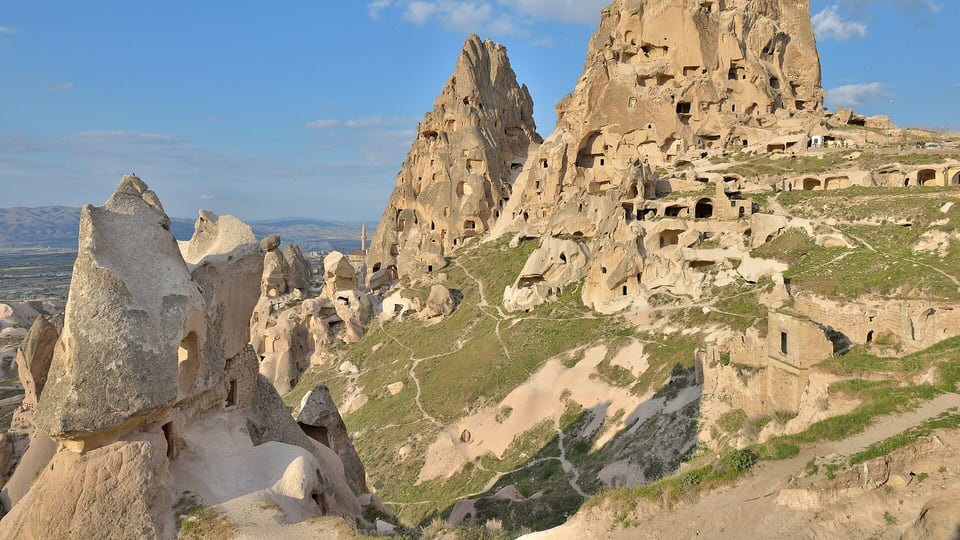 Üçhisar Castle, the tallest carved rock fortress in Cappadocia