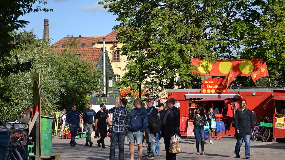 A street in Freetown Christiania, the self-governing community founded in Christianshavn in 1971