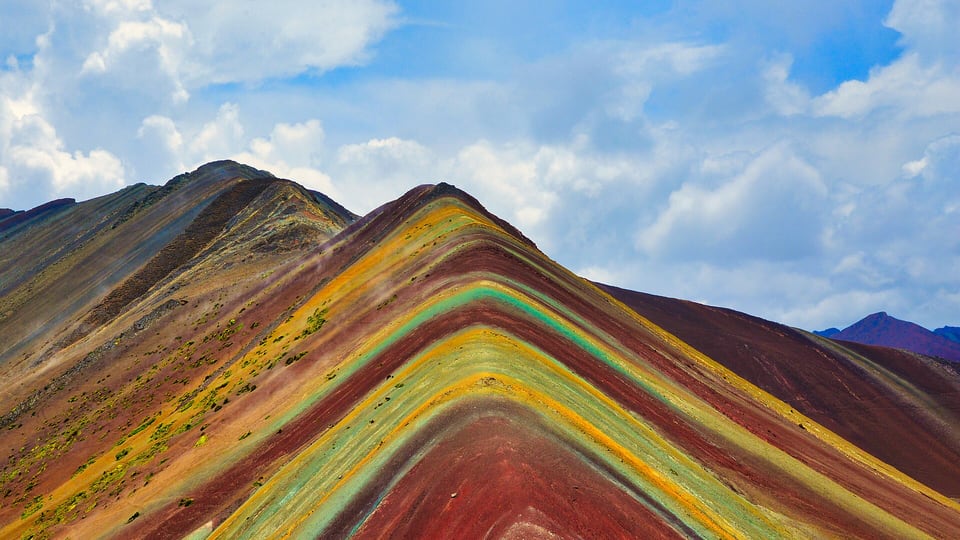 Rainbow Mountain (Vinicunca), naturally mineral-striped slopes at 5,036m, well above Cusco itself