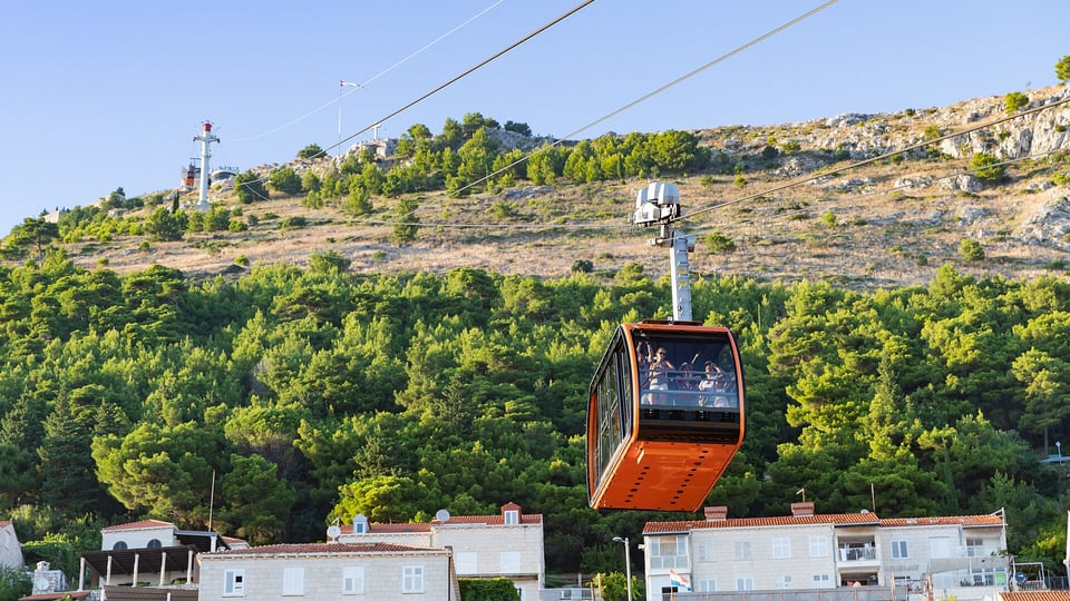 The Dubrovnik Cable Car rising toward Mount Srđ and Fort Imperial