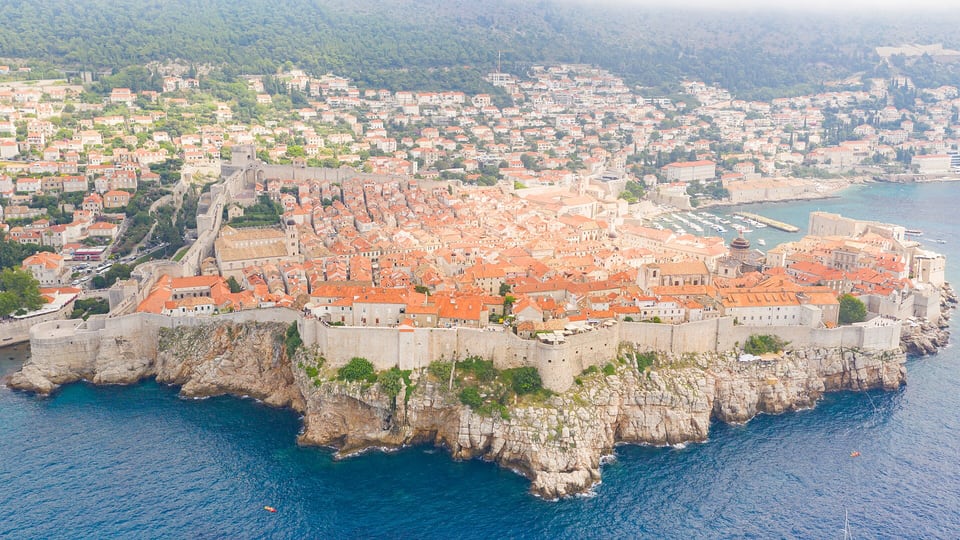 The Dubrovnik City Walls along the Old Town’s steep Adriatic coastline