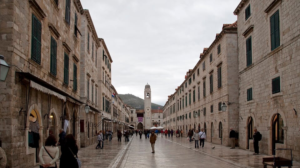 Stradun, Dubrovnik Old Town’s pedestrianised limestone-paved main street