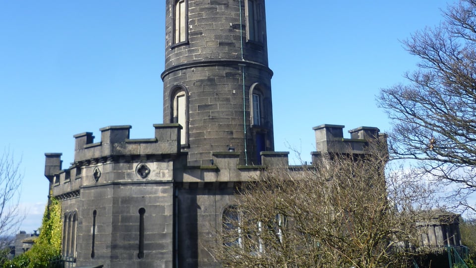 The Nelson Monument on Calton Hill above the city