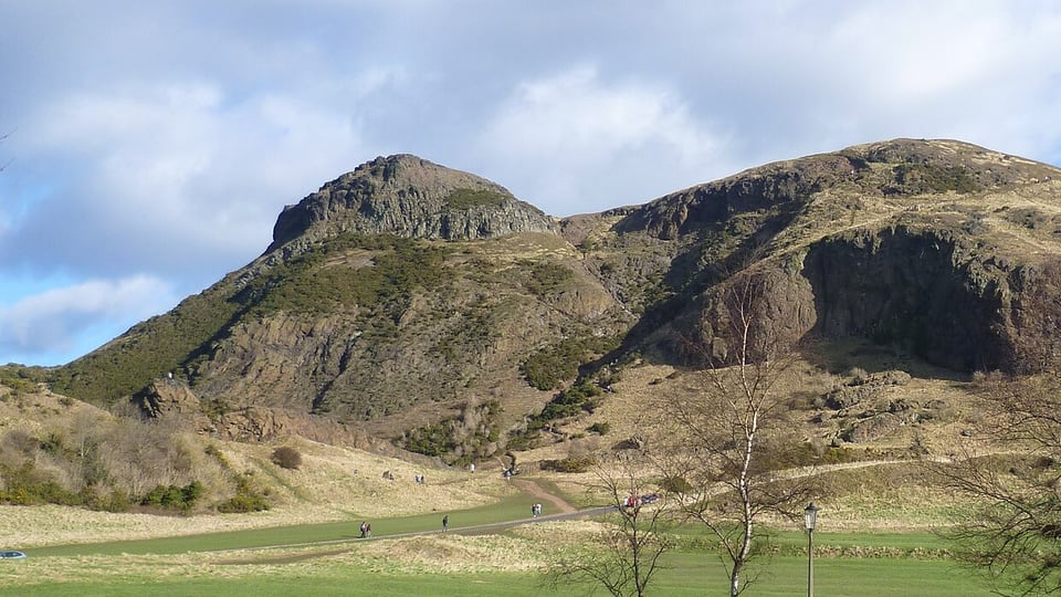 Arthur's Seat and Holyrood Park seen across the city