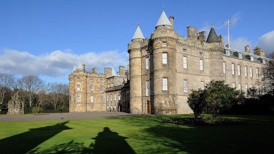 The Palace of Holyroodhouse at the foot of the Royal Mile