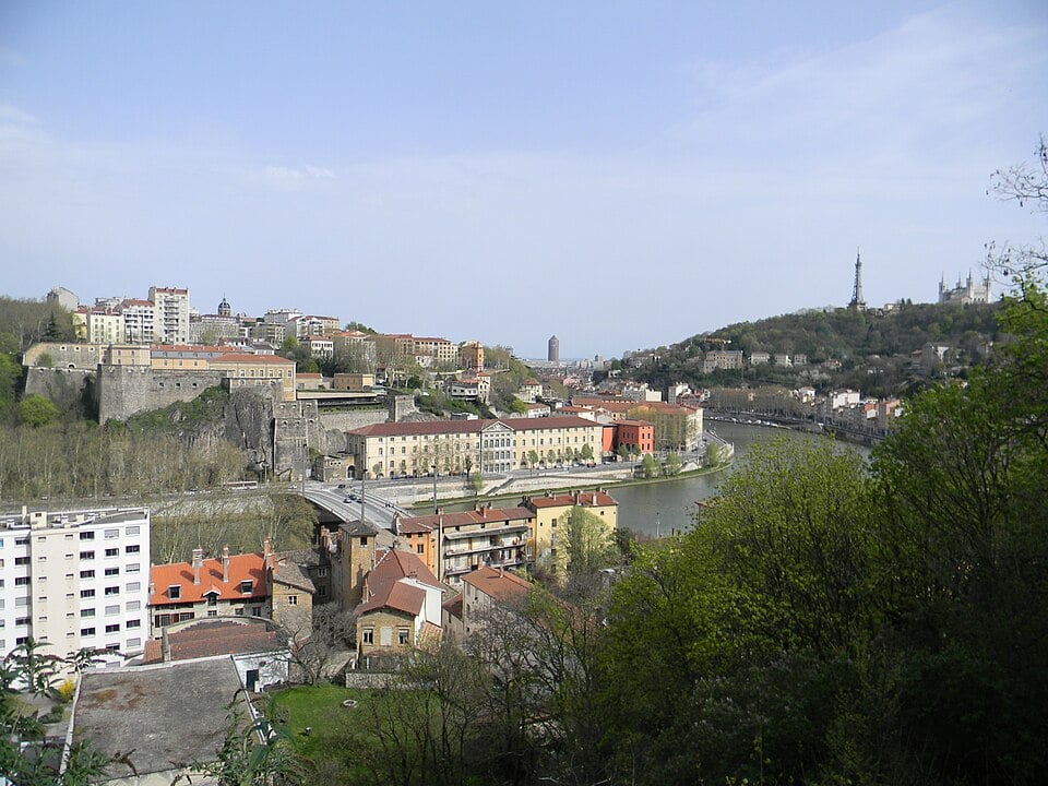 città vecchia e fiumi di Lione