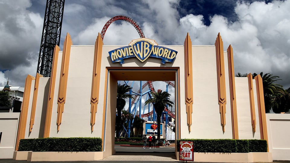 The entrance to Warner Bros. Movie World, Gold Coast