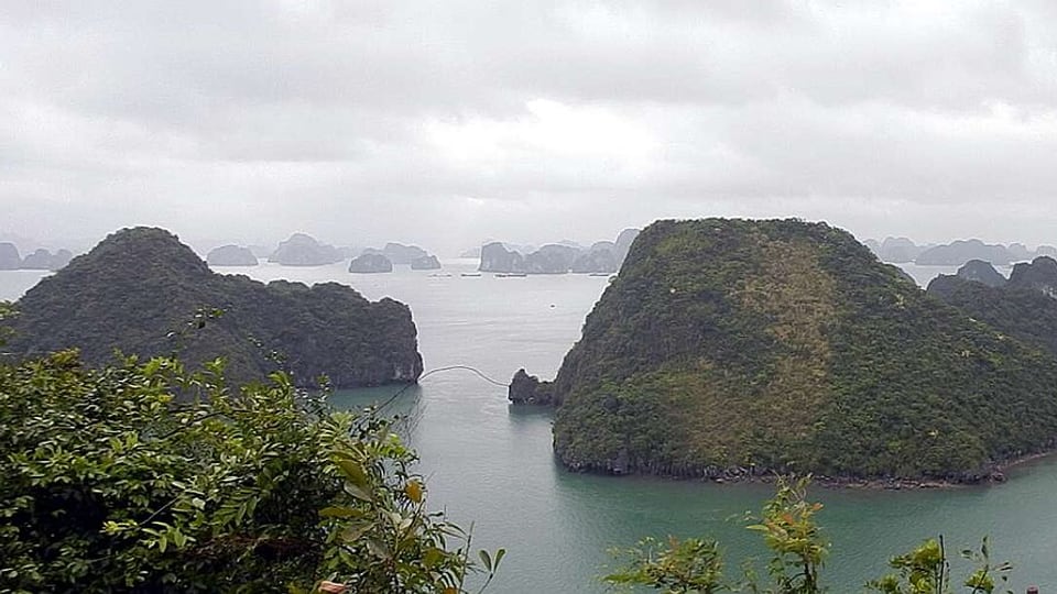 Limestone karst islands in Ha Long Bay