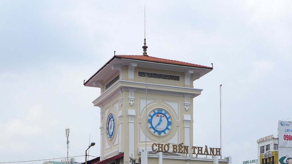 Ben Thành Market’s clock-tower building in District 1