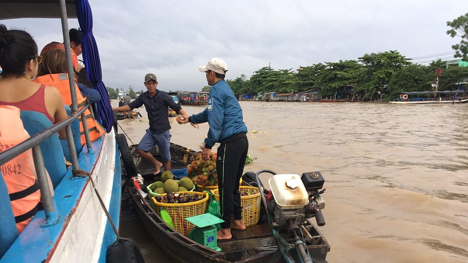 Cái Răng floating market near Cần Thơ in the Mekong Delta
