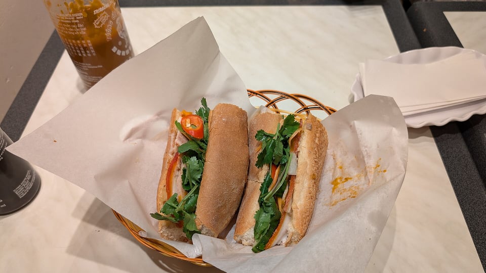 A bánh mì sandwich, a Ho Chi Minh City street-food staple