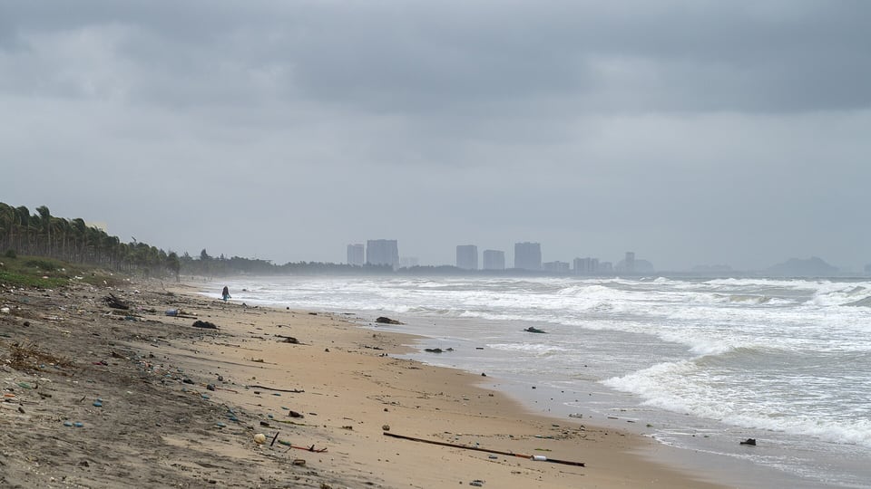 An Bang Beach north of Hoi An on an overcast November day