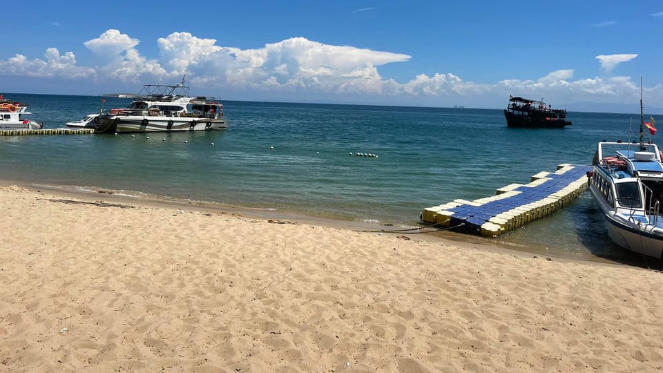 Boats at the pier on Cu Lao Cham, the Cham Islands, in July 2024