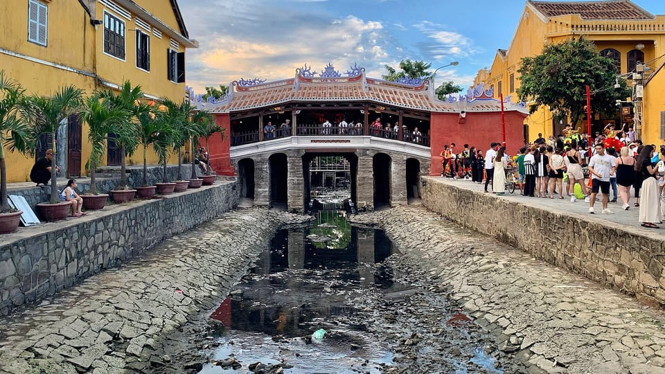 The Japanese Covered Bridge in Hoi An in August 2024, after its restoration