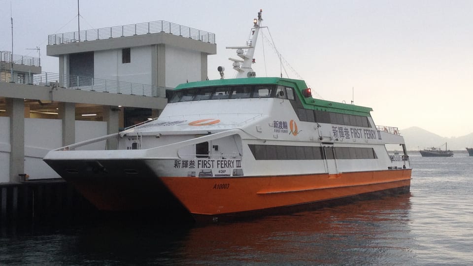 A First Ferry fast ferry from Central berthed at the Cheung Chau ferry pier