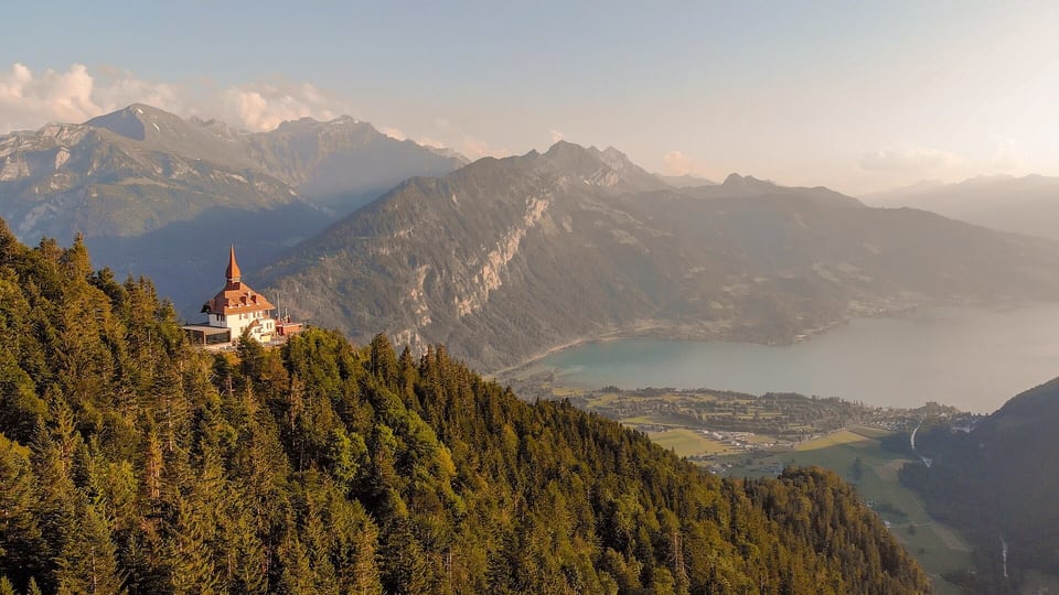 The view from Harder Kulm, reached by a funicular open since 1908