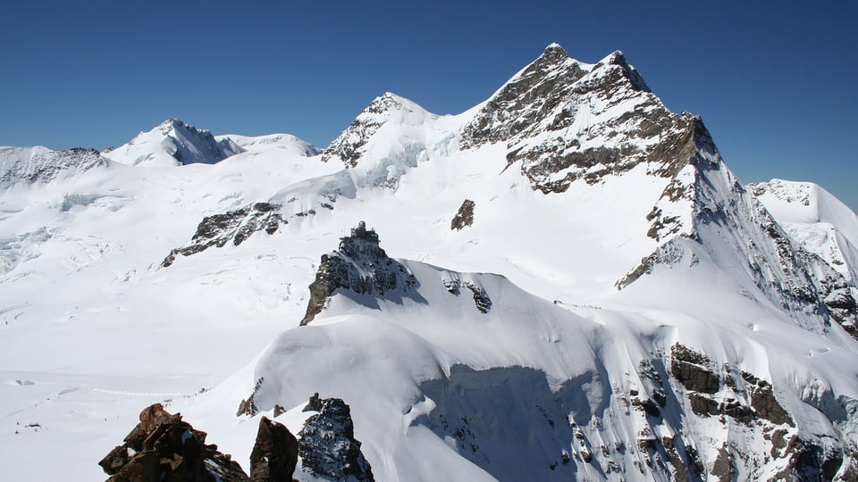 The Sphinx Observatory and Jungfrau massif at Jungfraujoch, 3,454 metres above sea level
