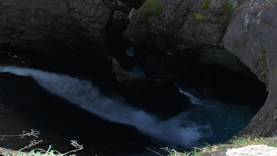 Trummelbach Falls, ten glacier-fed cascades dropping inside the mountain