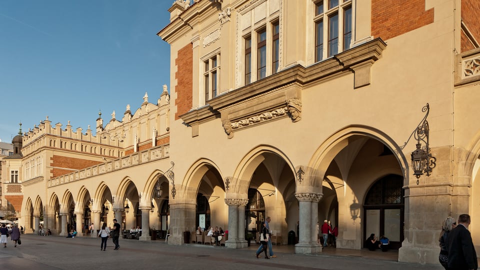 The Cloth Hall (Sukiennice), the Renaissance trading hall running through the centre of the Main Market Square