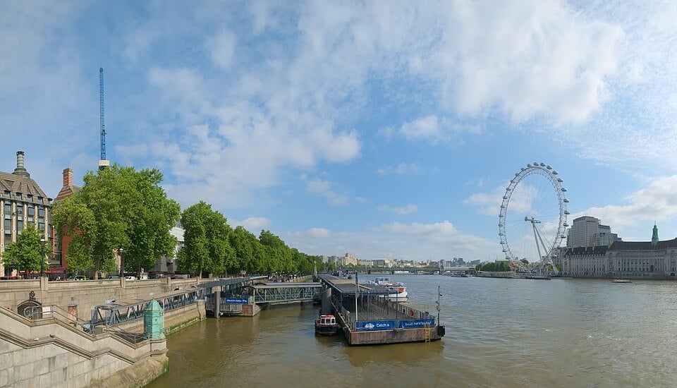 London Eye beside the Thames
