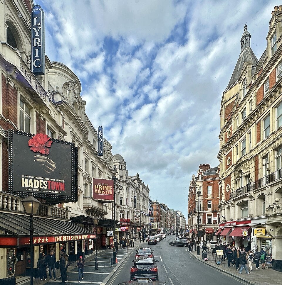 Shaftesbury Avenue in the West End theatre district