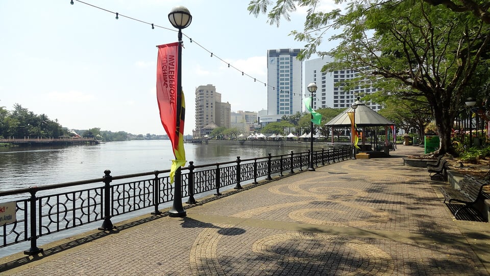 Kuching waterfront and Sarawak River promenade