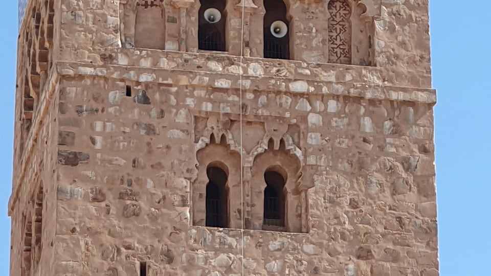 The Koutoubia Mosque's 77-metre Almohad-era minaret