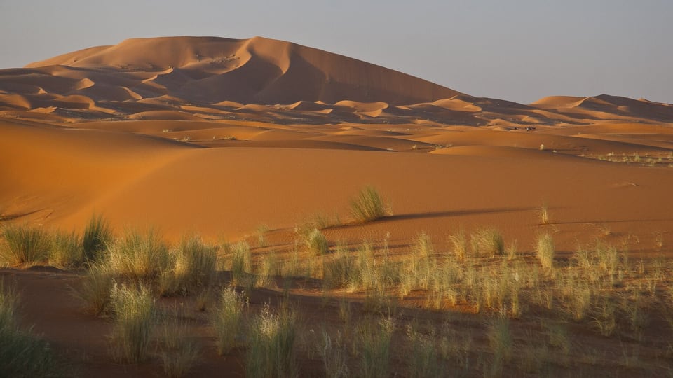 The Erg Chebbi sand dunes near Merzouga, in the Sahara