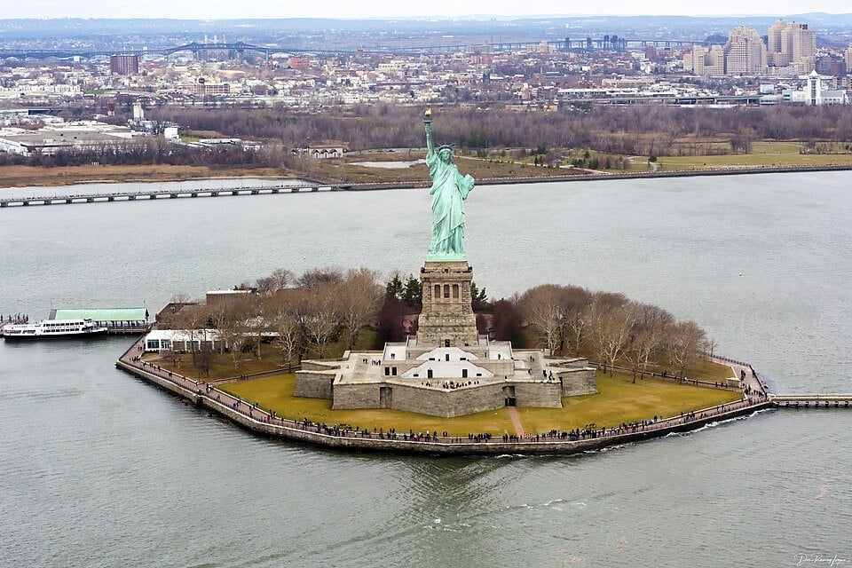 Statue of Liberty on Liberty Island in New York Harbor