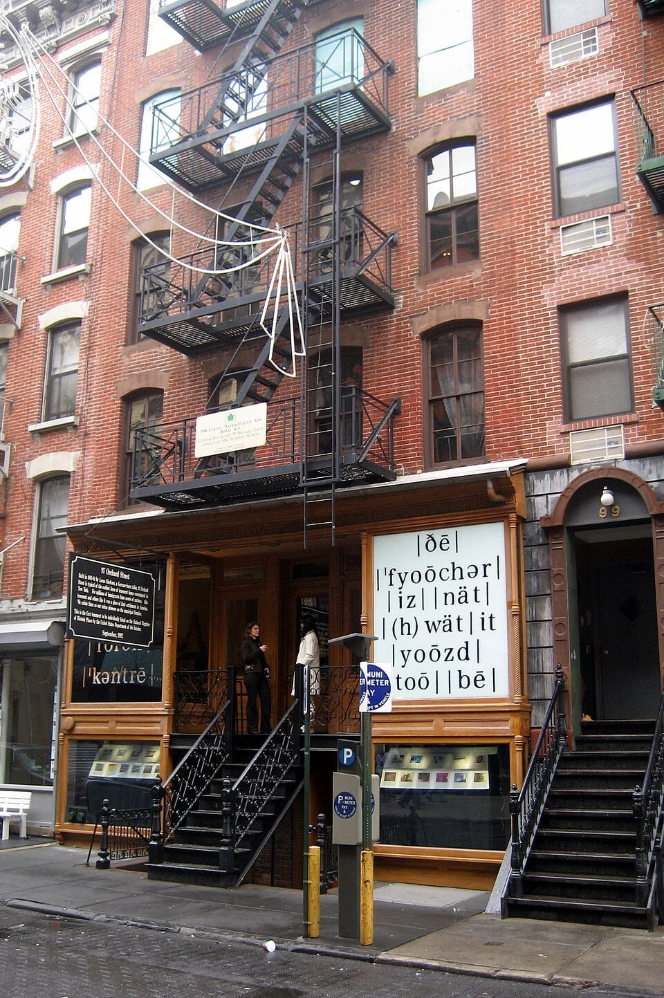 Historic tenement facade at 97 Orchard Street in New York