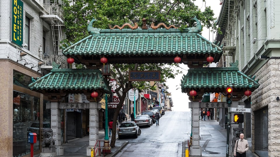 The Dragon Gate at the Grant Avenue entrance to Chinatown