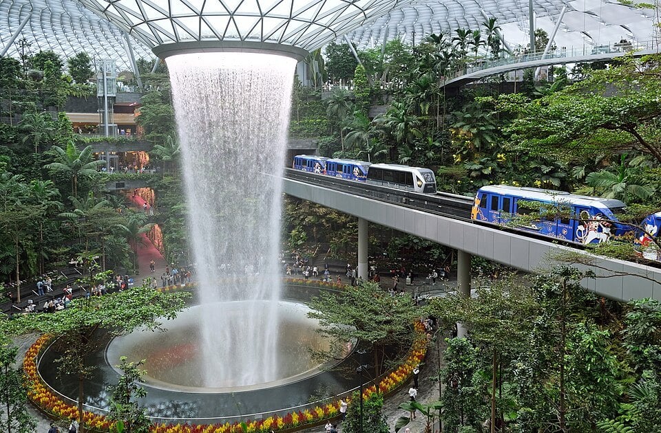 Rain Vortex inside Jewel Changi Airport
