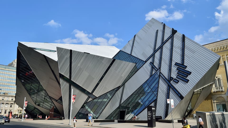 The angular Michael Lee-Chin Crystal entrance of the Royal Ontario Museum in Toronto