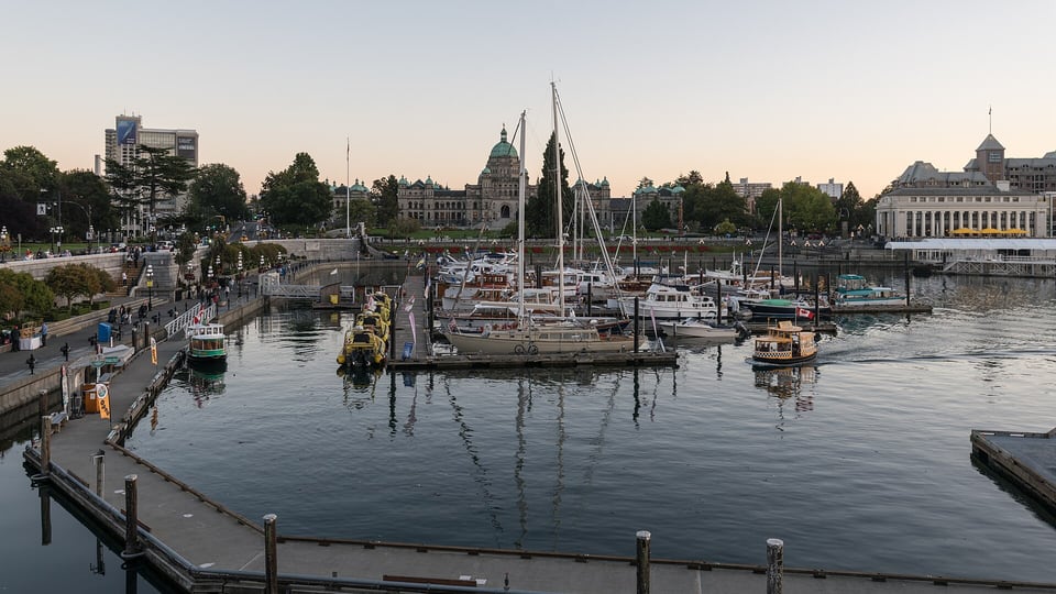 Victoria Inner Harbour with the British Columbia Parliament Buildings across the water