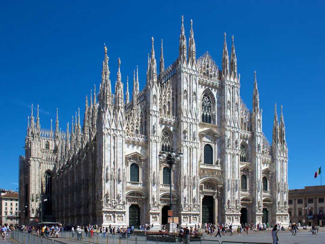 Milan Cathedral, the Duomo, seen from Piazza del Duomo